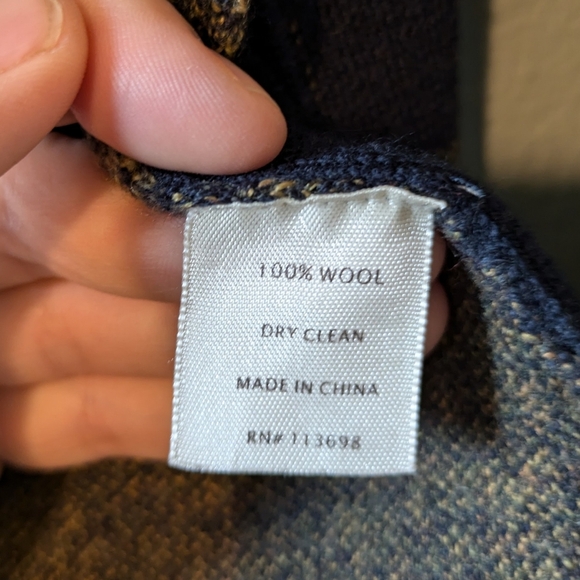 Margaret O' Leary Navy Yellow Plaid Soft Wool Blazer Size S - Picture 6 of 9